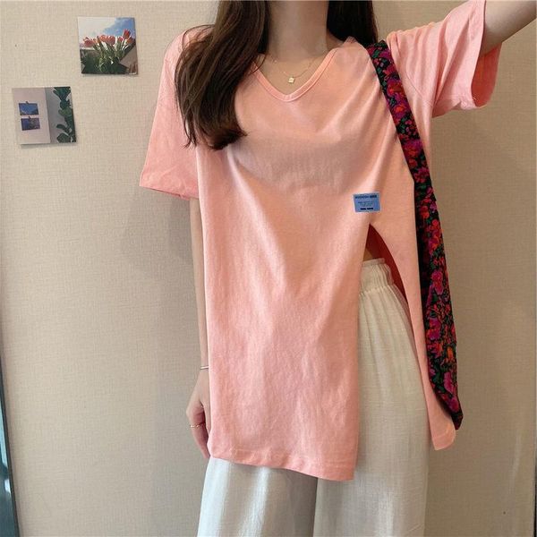 women's t-shirt korean short sleeve plus size midi plain clothes t shirt fashion v-neck pulovers summer casual loose black, White
women's t-shirt korean short sleeve plus size midi plain clothes t shirt fashion v-neck pulovers summer casual loose black, White