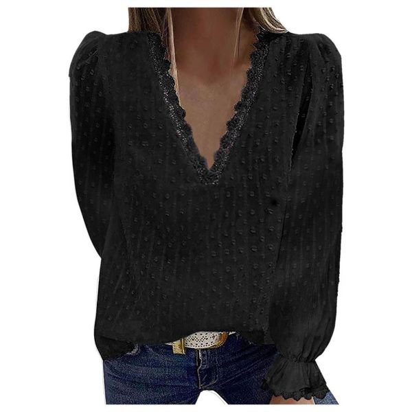 women's blouses & shirts v-neck lace shirt blouse women autumn long sleeve casual solid color pullover streetwear blusas mujer de, White
women's blouses & shirts v-neck lace shirt blouse women autumn long sleeve casual solid color pullover streetwear blusas mujer de, White