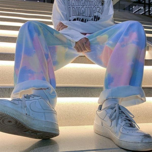 men's jeans high street tie-dye korean casual fashion loose straight-leg men hip-hop wide-leg denim trousers, Blue
men's jeans high street tie-dye korean casual fashion loose straight-leg men hip-hop wide-leg denim trousers, Blue