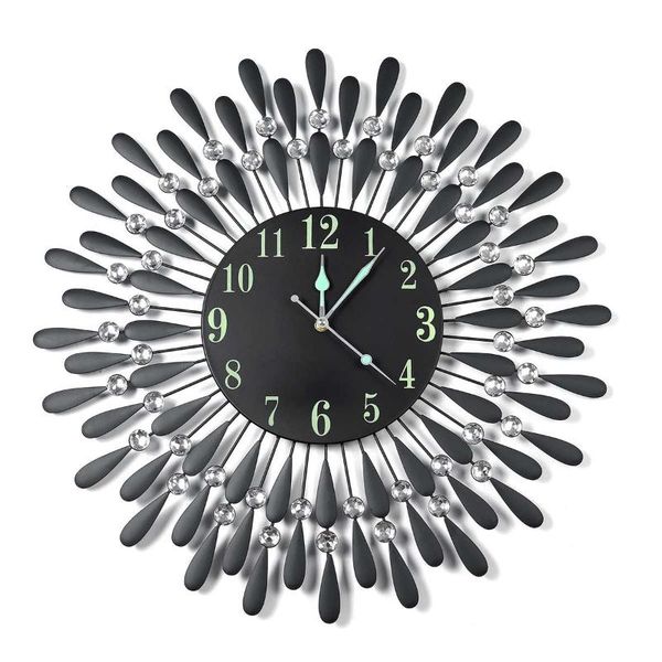 3d large wall clock crystal sun modern luminous silent clocks for living room office home decoration modern wall clocks 60x60cm