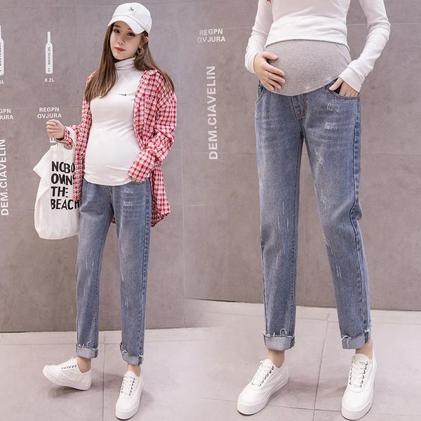 5096# maternity pants summer high waist maternity jeans belly support pants elastic waist trousers, White
5096# maternity pants summer high waist maternity jeans belly support pants elastic waist trousers, White