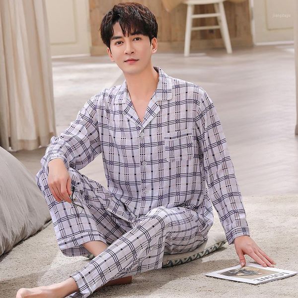 men nightwear pijamas intimate lingerie casual male sleepwear 2pcs pajamas set soft shirt&pants 2021 lounge wear pyjamas men's, Black;brown
men nightwear pijamas intimate lingerie casual male sleepwear 2pcs pajamas set soft shirt&pants 2021 lounge wear pyjamas men's, Black;brown