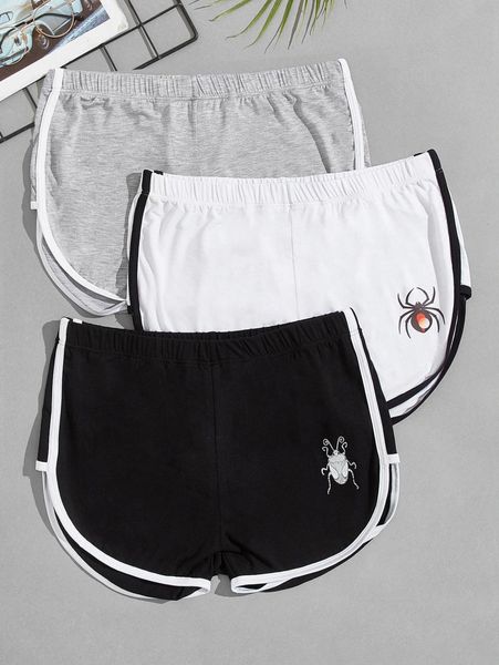 men 3pcs spider and insect print contrast binding pajama shorts e4ol#, Black;brown
men 3pcs spider and insect print contrast binding pajama shorts e4ol#, Black;brown