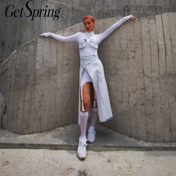 getspring women sets long sleeve bottomed dress with denim bra split irregular jean skirt 3 piece autumn arrival 210601, White
getspring women sets long sleeve bottomed dress with denim bra split irregular jean skirt 3 piece autumn arrival 210601, White
