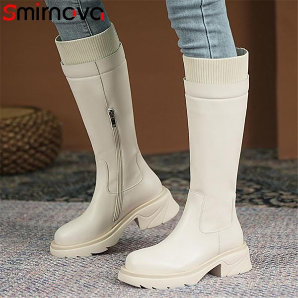 boots smirnova 2022 genuine leather knee high women casual shoes zipper square heels round toe fashion long, Black
boots smirnova 2022 genuine leather knee high women casual shoes zipper square heels round toe fashion long, Black