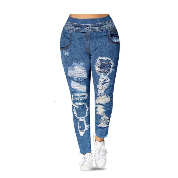20212020 super elastic women's high waist large yoga digital printing imitation holed jeans fitness hip lifting pants, Gray
20212020 super elastic women's high waist large yoga digital printing imitation holed jeans fitness hip lifting pants, Gray