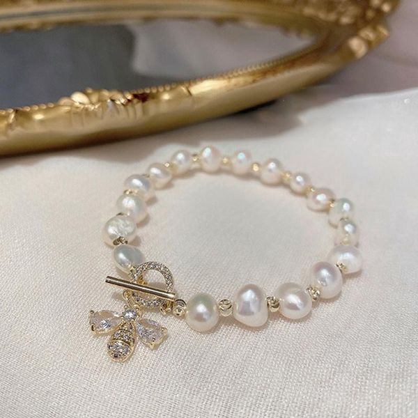 link, chain trendy imitation-pearls bee pendant bracelet for women simple female irregular bracelets bangles jewelry gifts, Black
link, chain trendy imitation-pearls bee pendant bracelet for women simple female irregular bracelets bangles jewelry gifts, Black