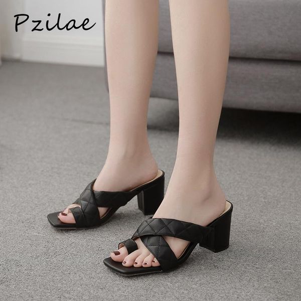 slippers pzilae summer women mule white black sandals shoes square toe slides high heel woman big size 35-42
slippers pzilae summer women mule white black sandals shoes square toe slides high heel woman big size 35-42