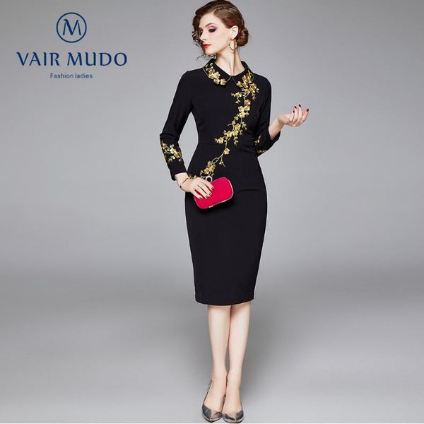 casual dresses women autumn winter dress elegant fashion lapel heavy gold thread plum blossom embroidery waist temperament black y-436, Black;gray
casual dresses women autumn winter dress elegant fashion lapel heavy gold thread plum blossom embroidery waist temperament black y-436, Black;gray