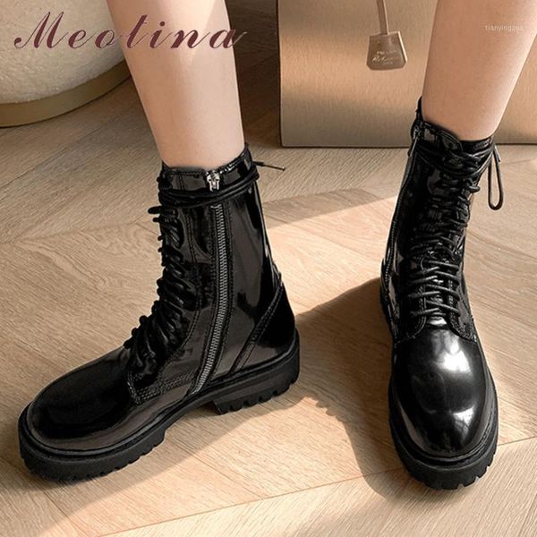boots meotina motorcycle women shoes zip lace up mid heel ankle round toe thick heels short ladies autumn winter 431, Black
boots meotina motorcycle women shoes zip lace up mid heel ankle round toe thick heels short ladies autumn winter 431, Black