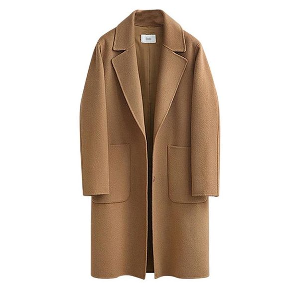 women's wool & blends winter coat women 2021 arrival fashion cashmere solid outerwear female long warm woolen overcoat trench, Black
women's wool & blends winter coat women 2021 arrival fashion cashmere solid outerwear female long warm woolen overcoat trench, Black
