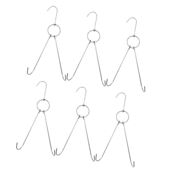hooks & rails 6pcs practical drying stainless steel shaped hanger with double bbq grill hanging rack for bacon hams
hooks & rails 6pcs practical drying stainless steel shaped hanger with double bbq grill hanging rack for bacon hams