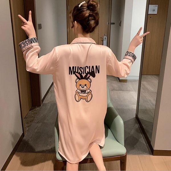autumn nightgowns satin sleep dress silk cartoon sleepwear women kawaii sleep fashion cute sleep shirts sleeping clothes, Black;red 
autumn nightgowns satin sleep dress silk cartoon sleepwear women kawaii sleep fashion cute sleep shirts sleeping clothes, Black;red
