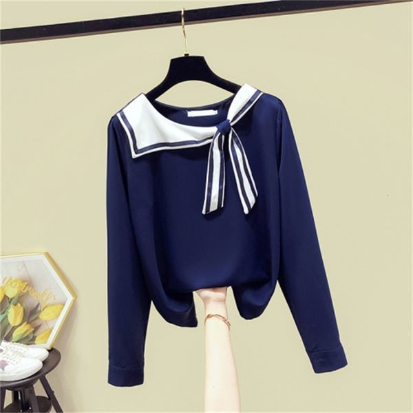 long-sleeve shirt for woman 2021 spring chiffon fine trim sailor's turtleneck women's all-match plrg, Black
long-sleeve shirt for woman 2021 spring chiffon fine trim sailor's turtleneck women's all-match plrg, Black