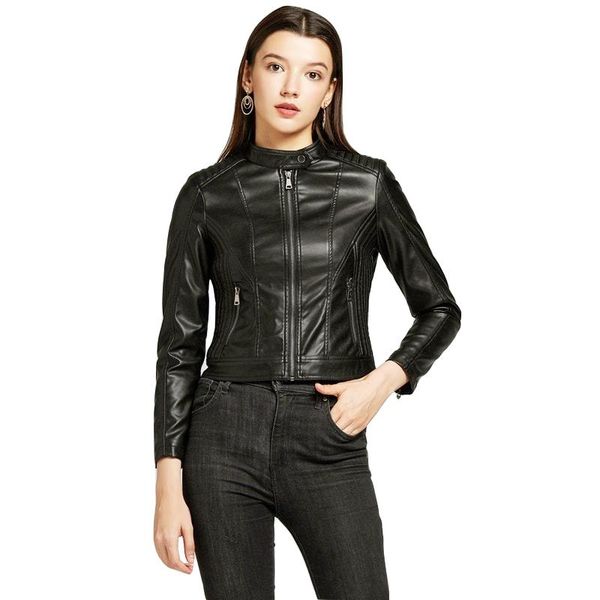 women's leather & faux ailegogo autumn women o neck zipper moto biker short jacket female slim fit 6 colors pu outwear, Black
women's leather & faux ailegogo autumn women o neck zipper moto biker short jacket female slim fit 6 colors pu outwear, Black