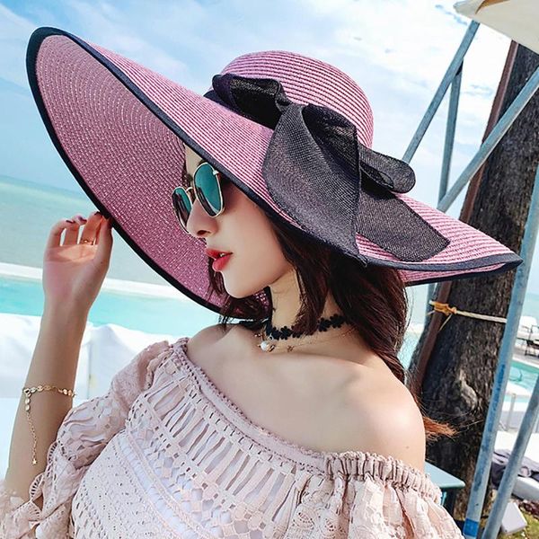 wide brim hats women beach hat ribbon bowknot straw outdoor sun protection big summer for gorras para mujer casquette, Blue;gray
wide brim hats women beach hat ribbon bowknot straw outdoor sun protection big summer for gorras para mujer casquette, Blue;gray