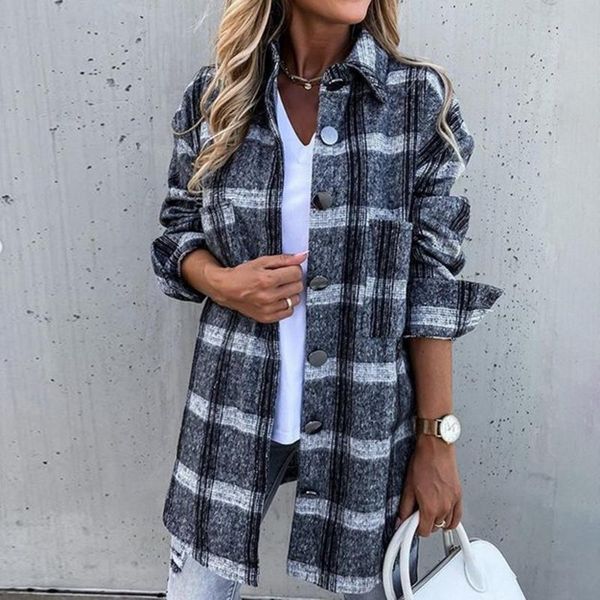 women's jackets 2021 autumn fashion ladies plaid shirt jacket retro hit color loose and thin casual all-match women coat, Black;brown
women's jackets 2021 autumn fashion ladies plaid shirt jacket retro hit color loose and thin casual all-match women coat, Black;brown
