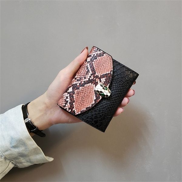 2021designer new stitching snake pattern small short european and beautiful women wallet fashion three fold coin purse, Black
2021designer new stitching snake pattern small short european and beautiful women wallet fashion three fold coin purse, Black