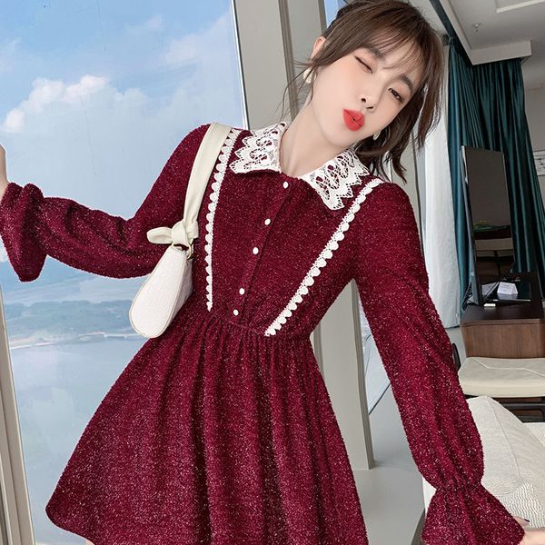 Red Female Christmas Dress 2021 Autumn Lady Collar Temperament Waistband Slimming Waist Play T26q, Black;gray
Red Female Christmas Dress 2021 Autumn Lady Collar Temperament Waistband Slimming Waist Play T26q, Black;gray