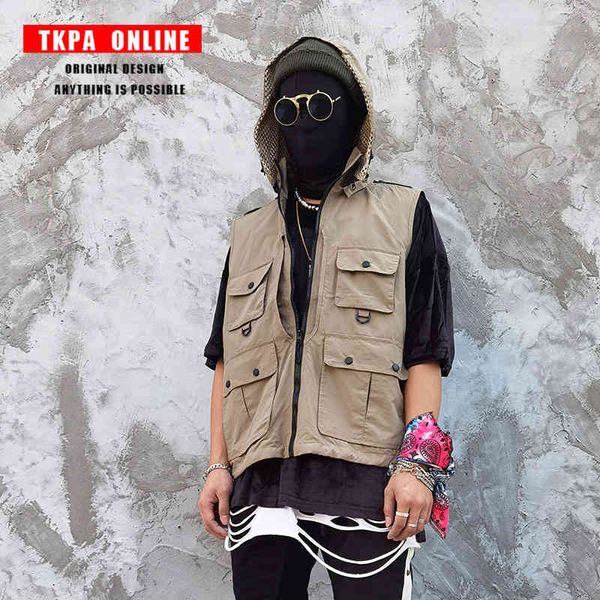 tkpa new outdoor functional multi bag hooded tactical vest fashion men's and women's hip hop rap vest, Gray
tkpa new outdoor functional multi bag hooded tactical vest fashion men's and women's hip hop rap vest, Gray