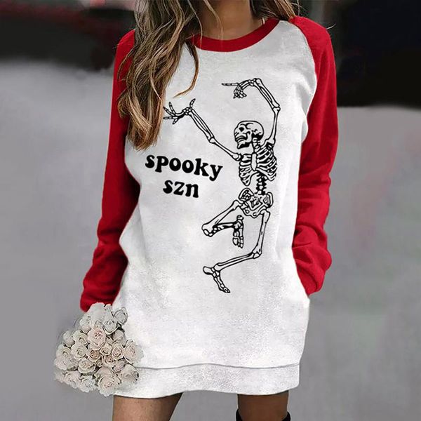 casual dresses women's halloween dress long sleeve pumpkin skeleton print o-neck pullover loose mini femme roupas feminina, Black;gray
casual dresses women's halloween dress long sleeve pumpkin skeleton print o-neck pullover loose mini femme roupas feminina, Black;gray