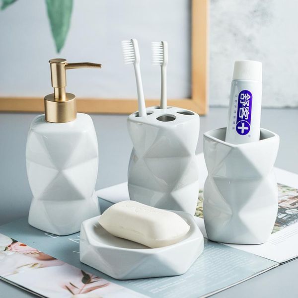 bath accessory set ceramic bathroom 4-piece lotion bottle, mouthwash cup, soap dish, simple home decoration ornaments, accessories
bath accessory set ceramic bathroom 4-piece lotion bottle, mouthwash cup, soap dish, simple home decoration ornaments, accessories