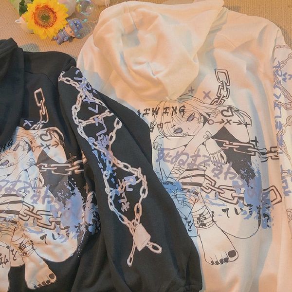 women hoodie kawaii cartoon print vintage japanese anime zip-up autumn women's hip hop streetwear casual gothic long sleeve outerwear, Black
women hoodie kawaii cartoon print vintage japanese anime zip-up autumn women's hip hop streetwear casual gothic long sleeve outerwear, Black
