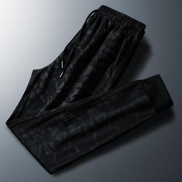 men's pants spring and summer thin stretch casual korean version of the trend self-cultivation ice silk fall feeling sports p, Black
men's pants spring and summer thin stretch casual korean version of the trend self-cultivation ice silk fall feeling sports p, Black