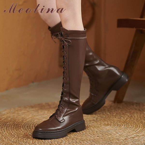 boots meotina women motorcycle platform flats knee high round toe lace up ladies autumn winter beige black brown 43
boots meotina women motorcycle platform flats knee high round toe lace up ladies autumn winter beige black brown 43