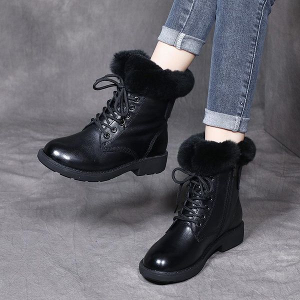 boots yourseason winter ladies genuine leather 2021 zip round toe sewing handmade concise women vintage casual platform shoes, Black
boots yourseason winter ladies genuine leather 2021 zip round toe sewing handmade concise women vintage casual platform shoes, Black