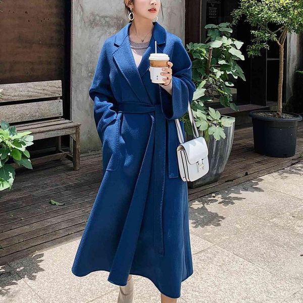 women's wool & blends simple atmosphere high-end double-sided cashmere coat medium and long profile water ripple cloth, Black
women's wool & blends simple atmosphere high-end double-sided cashmere coat medium and long profile water ripple cloth, Black