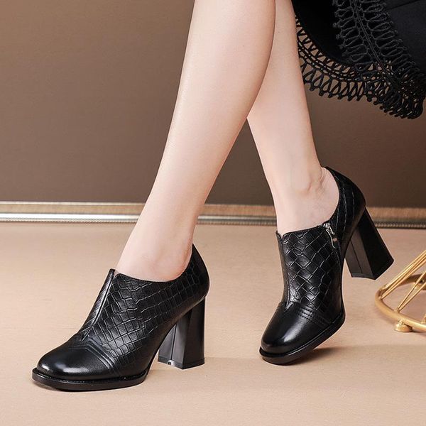 dress shoes 2021 women pumps genuine leather high heel ladies round toe side zipper casual feminimo working footwear size 42, Black
dress shoes 2021 women pumps genuine leather high heel ladies round toe side zipper casual feminimo working footwear size 42, Black