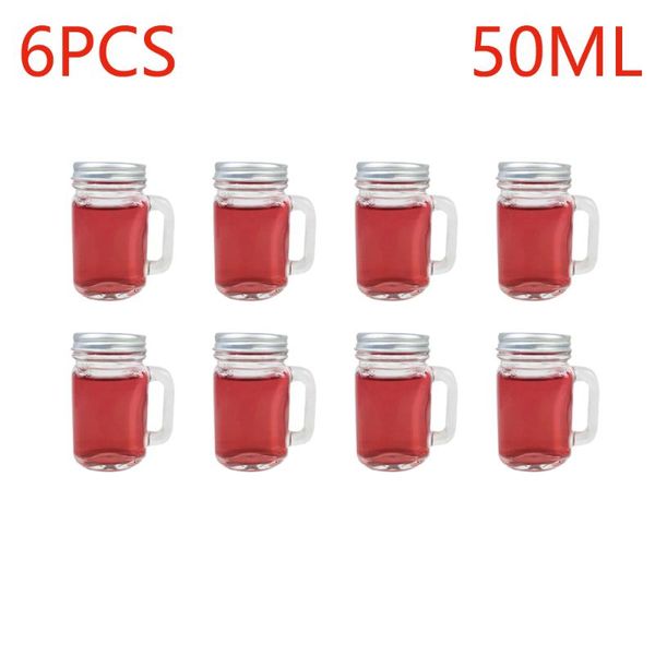 storage bottles & jars 6 pcs mini mason jar mug glass s set with handles, whiskey drinking glasses/cups 
storage bottles & jars 6 pcs mini mason jar mug glass s set with handles, whiskey drinking glasses/cups