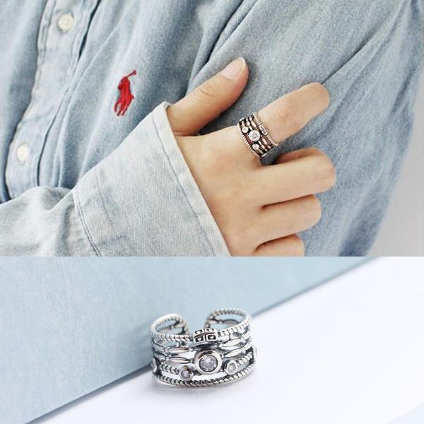 cluster rings 925 sterling silver personality twist ring retro fashion adjustable opening vintage thai craft tail wild, Golden;silver
cluster rings 925 sterling silver personality twist ring retro fashion adjustable opening vintage thai craft tail wild, Golden;silver