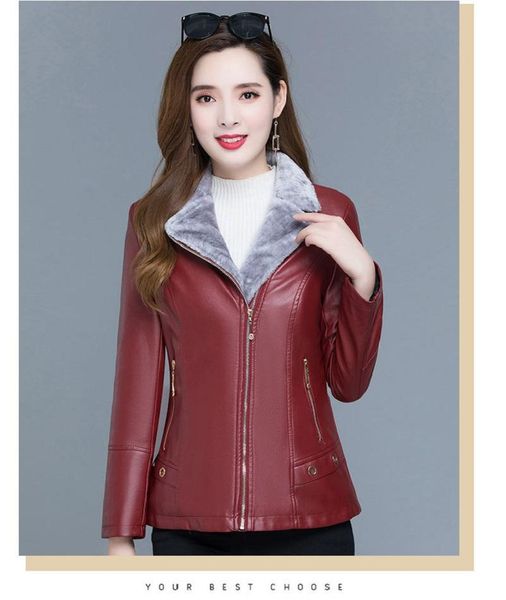women's jackets plus size leather jacket plush thickened pu coat, Black;brown
women's jackets plus size leather jacket plush thickened pu coat, Black;brown