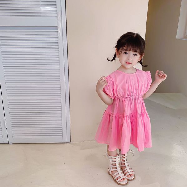 summer cute baby girls ruched short sleeve dress kids cotton casual pink princess dresses 210303, Red;yellow
summer cute baby girls ruched short sleeve dress kids cotton casual pink princess dresses 210303, Red;yellow