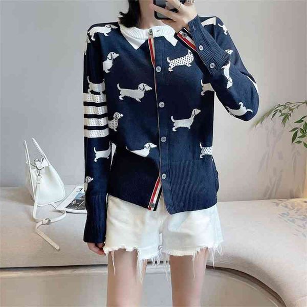 21 autumn and winter new tb college style full of dog jacquard round neck knitted cardigan women's age reducing slim, Black
21 autumn and winter new tb college style full of dog jacquard round neck knitted cardigan women's age reducing slim, Black