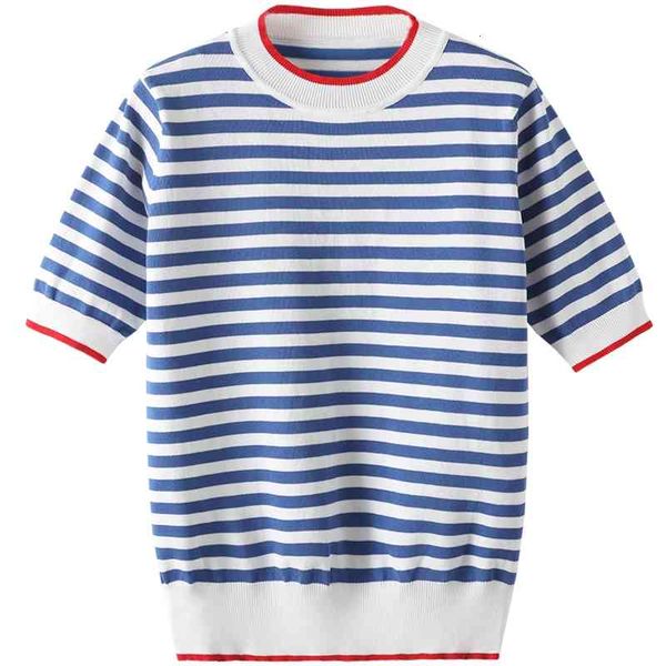 women's t-shirt women o-neck short sleeve striped shirts tees blusas femininas e05z, White
women's t-shirt women o-neck short sleeve striped shirts tees blusas femininas e05z, White
