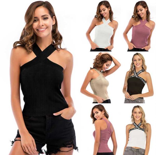 women's tanks & camis summer knitting sleeveless halter suspender bottoming cross vest ladies casual slim fit, White
women's tanks & camis summer knitting sleeveless halter suspender bottoming cross vest ladies casual slim fit, White