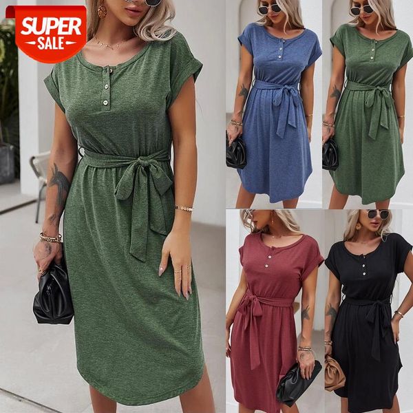 new women summer dress casual solid o neck buttons high waist sashes loose cotton dress female short sleeve slim holiday dresses #ex42, White;black
new women summer dress casual solid o neck buttons high waist sashes loose cotton dress female short sleeve slim holiday dresses #ex42, White;black