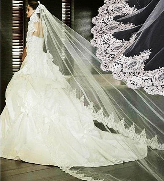 bridal veils 3 meters long cathedral wedding veil lace edge without comb 1 layer vintage white accessories, Black
bridal veils 3 meters long cathedral wedding veil lace edge without comb 1 layer vintage white accessories, Black