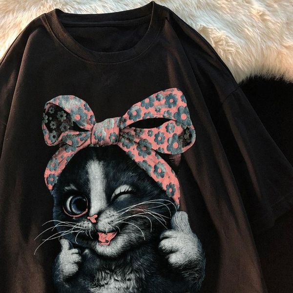 men's t-shirts plus-size fat cat fashion women's short sleeve t-shirt summer loose version slim half top, White;black
men's t-shirts plus-size fat cat fashion women's short sleeve t-shirt summer loose version slim half top, White;black
