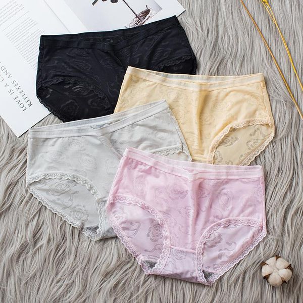 women's panties cotton underwear mid waist underpants female comfortable lace ice silk lingerie ladies briefs underwears, Black;pink
women's panties cotton underwear mid waist underpants female comfortable lace ice silk lingerie ladies briefs underwears, Black;pink
