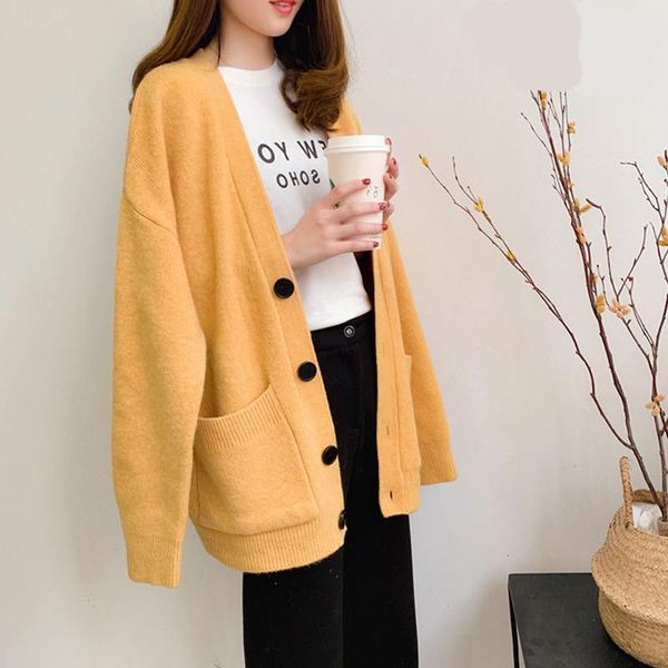 2021 new women spring autumn knit cardigan female v-neck front pockets buttons long sleeve sweaters casual chic knitwear l3969vcq, White;black
2021 new women spring autumn knit cardigan female v-neck front pockets buttons long sleeve sweaters casual chic knitwear l3969vcq, White;black