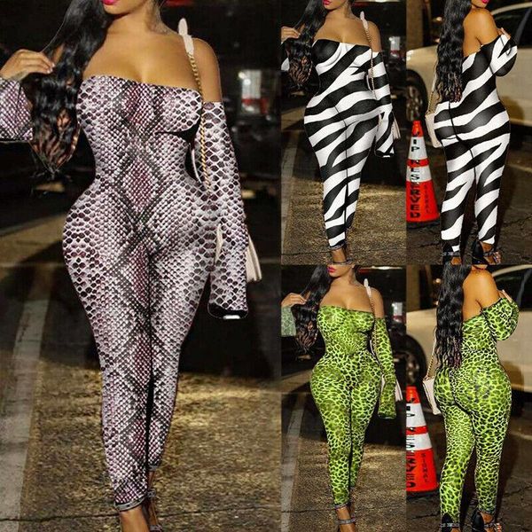 womens jumpsuit off shoulder long sleeve stretch animal print bodycon romper club bodysuit long pants, Black;white
womens jumpsuit off shoulder long sleeve stretch animal print bodycon romper club bodysuit long pants, Black;white