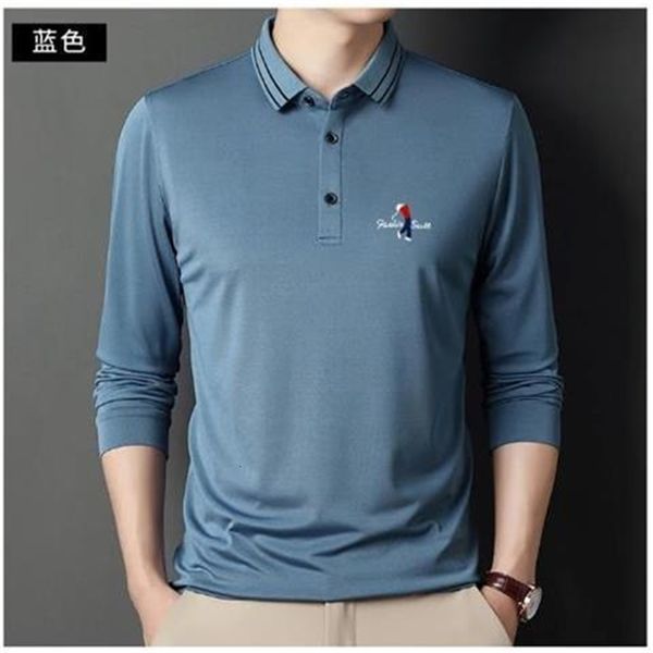 2021 spring and autumn men's leisure ice silk long sleeve t-shirt middle-aged lapel polo fashion, Black
2021 spring and autumn men's leisure ice silk long sleeve t-shirt middle-aged lapel polo fashion, Black
