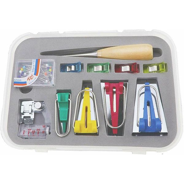 sewing notions & tools fabric bias binding tape maker kit binder foot wooden awl clips pins household diy quilting tool set accessories, Black
sewing notions & tools fabric bias binding tape maker kit binder foot wooden awl clips pins household diy quilting tool set accessories, Black