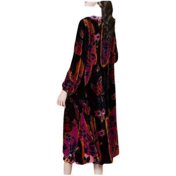 2021 large foreign style belly covering dress women's spring and autumn mother's high-end aging golden veet flower burning skirt, Black;gray
2021 large foreign style belly covering dress women's spring and autumn mother's high-end aging golden veet flower burning skirt, Black;gray