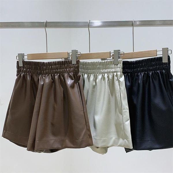 women's shorts 9013 autumn winter pu leather for women fashion cool chic streetwear elastic high waist korean style straight short pant, White;black
women's shorts 9013 autumn winter pu leather for women fashion cool chic streetwear elastic high waist korean style straight short pant, White;black