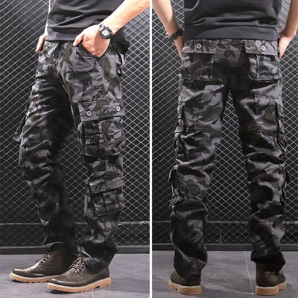 men casual camouflage pants streetwear straight pant multi-pocket training tactical military trousers cargo pant droppshipping, Black
men casual camouflage pants streetwear straight pant multi-pocket training tactical military trousers cargo pant droppshipping, Black